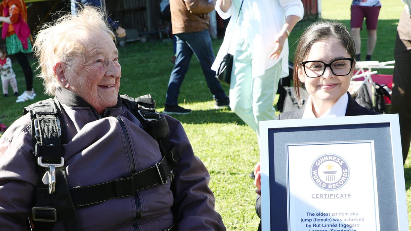Rut Larsson: Die 103-Jährige stellte einen Weltrekord auf.