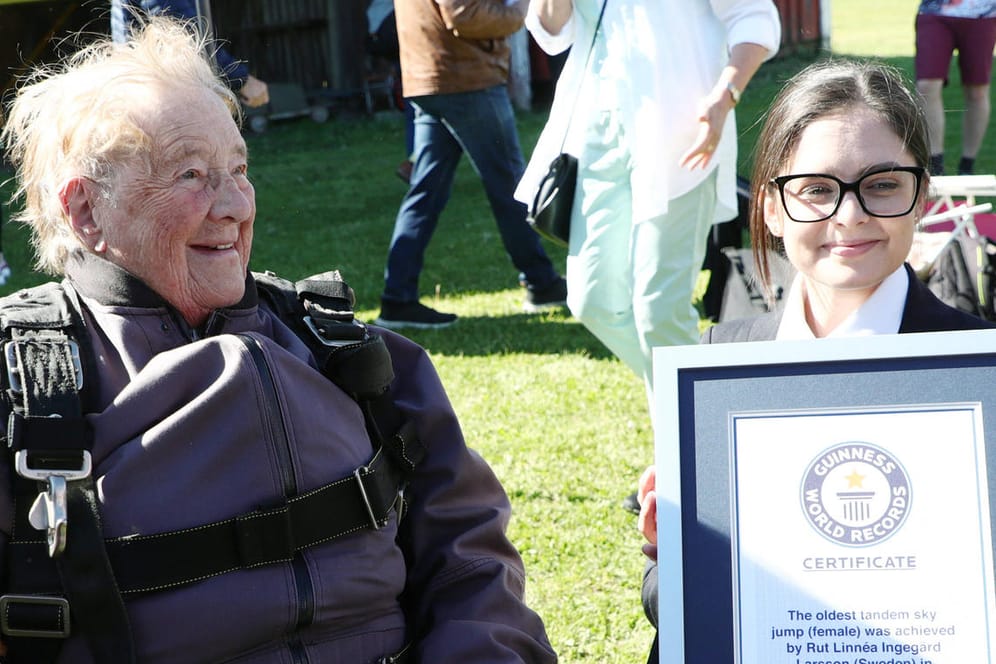 Rut Larsson: Die 103-Jährige stellte einen Weltrekord auf.