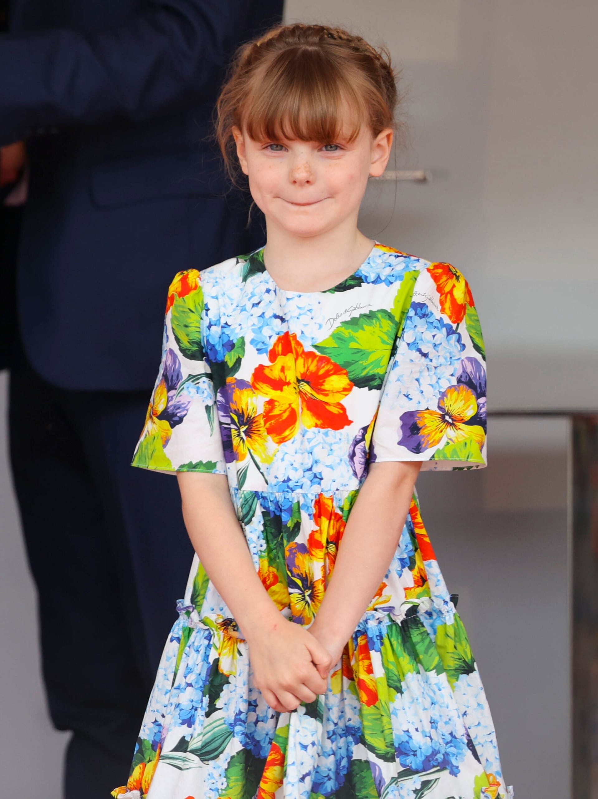 Prinzessin Gabriella kam in einem bunten Sommerkleidchen.