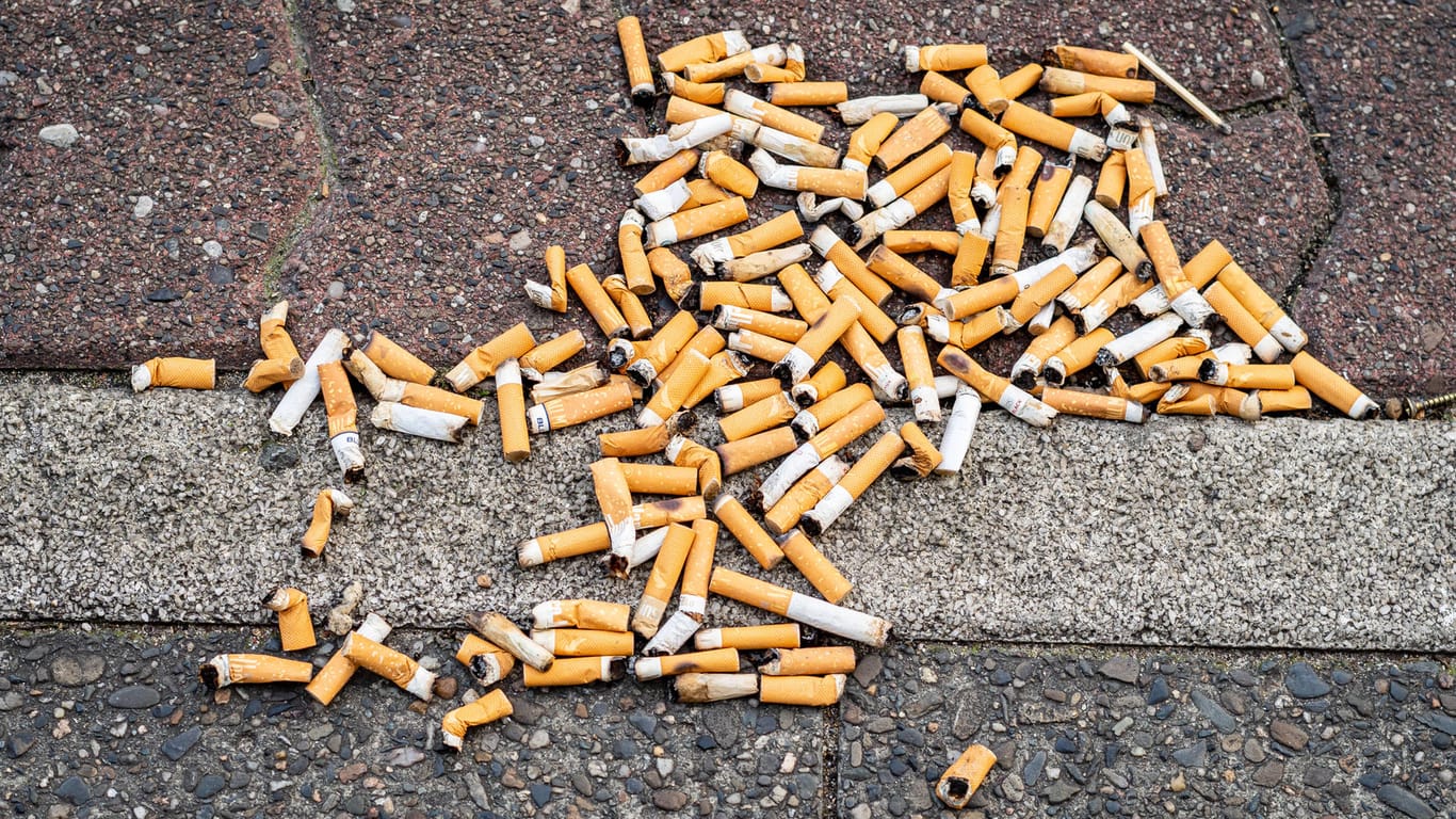 Zigarettenstummel auf dem Boden: Laut der WHO sind die Stummel der Zigaretten höchst umweltgefährdend.