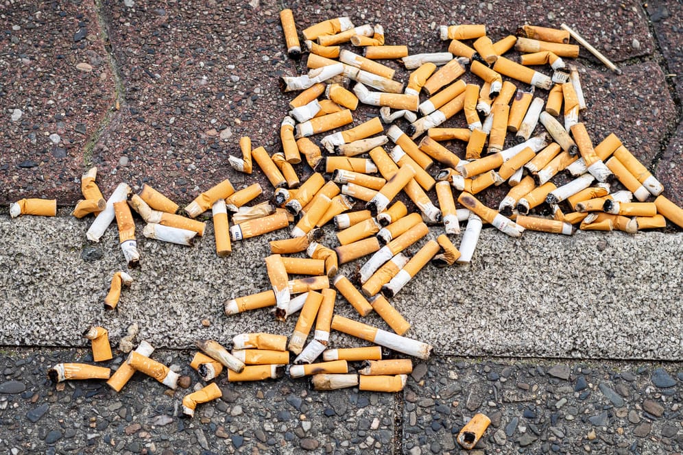 Zigarettenstummel auf dem Boden: Laut der WHO sind die Stummel der Zigaretten höchst umweltgefährdend.
