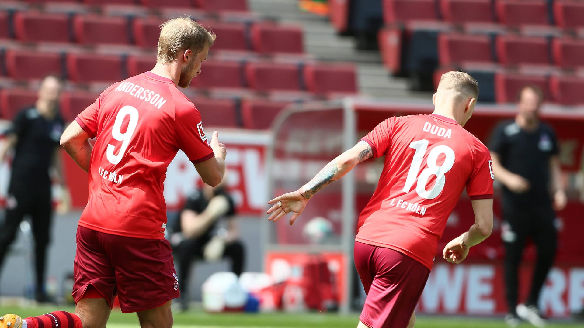 FC-Spieler Sebastian Andersson (l.) und Ondrej Duda (r.): Angesichts des aktuellen Sparkurses ist eine Trennung der beiden Großverdiener vom 1. FC Köln möglich.