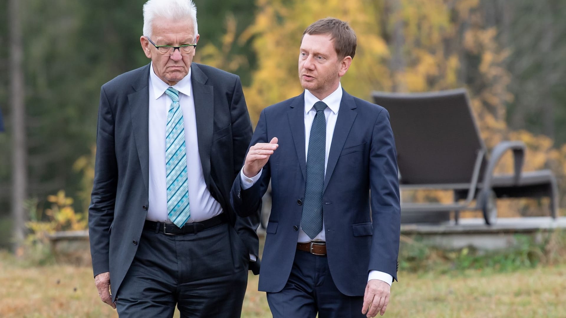 Winfried Kretschmann (Grüne, l) und Michael Kretschmer (CDU)