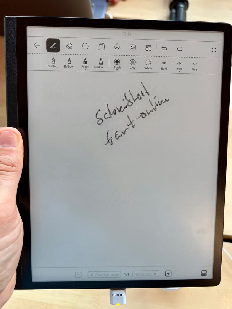 An schlechter Handschrift kann auch das neue Tablet nichts ändern.