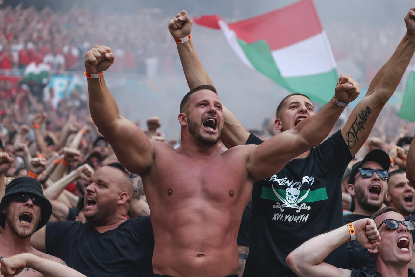 "Carpathian Brigade": Die aus verschiedenen Ultra- und Hooligan-Gruppierungen bestehende Vereinigung bejubelte bei der EM den Führungstreffer gegen Frankreich.