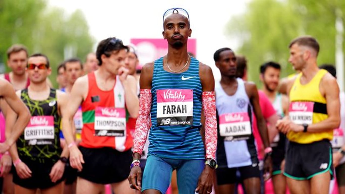 Leichtathletik-Olympiasieger Mo Farah kam beim Lauf in London als Zweiter ins Ziel.