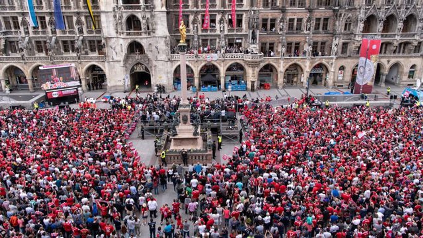 Zuletzt war die Meisterfeier am Marienplatz wegen der Corona-Pandemie zweimal ausgefallen.