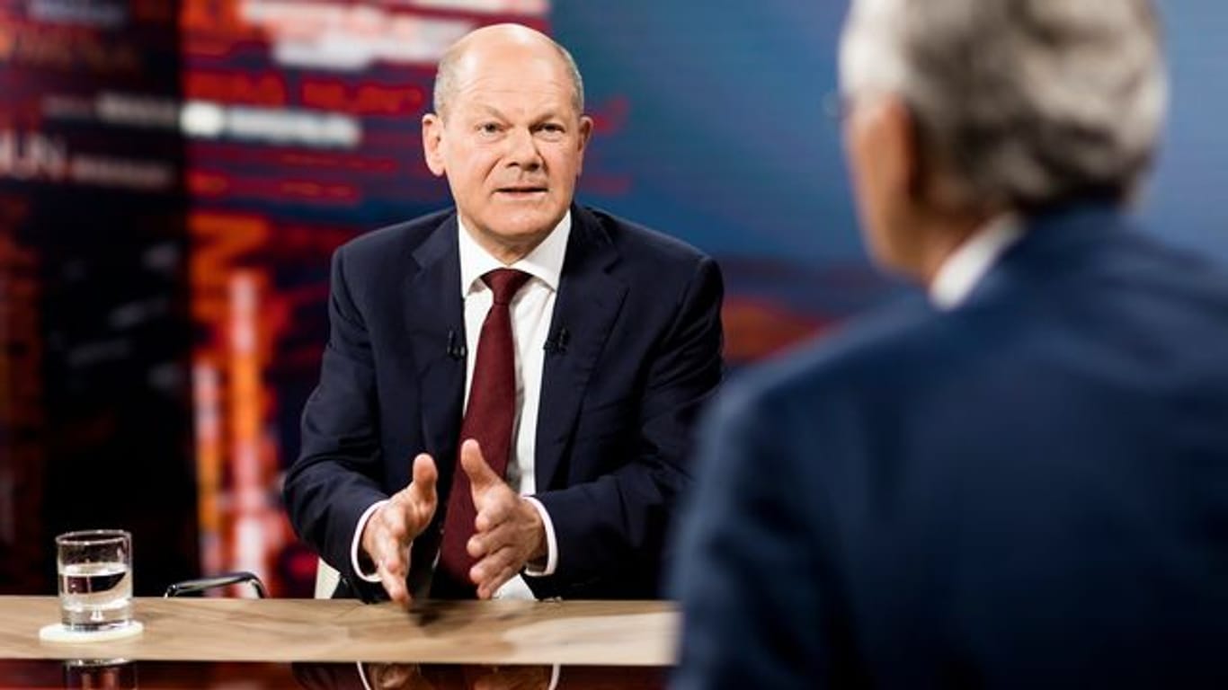 Bundeskanzler Olaf Scholz im Interview im ZDF.
