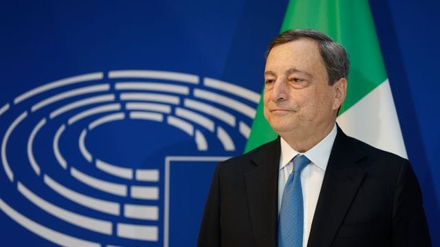 Der italienische Ministerpräsident Mario Draghi im Europäischen Parlament in Straßburg.