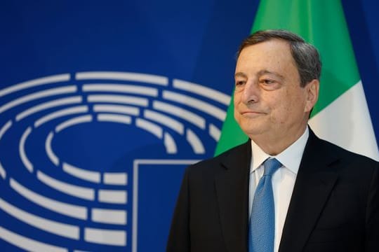 Der italienische Ministerpräsident Mario Draghi im Europäischen Parlament in Straßburg.