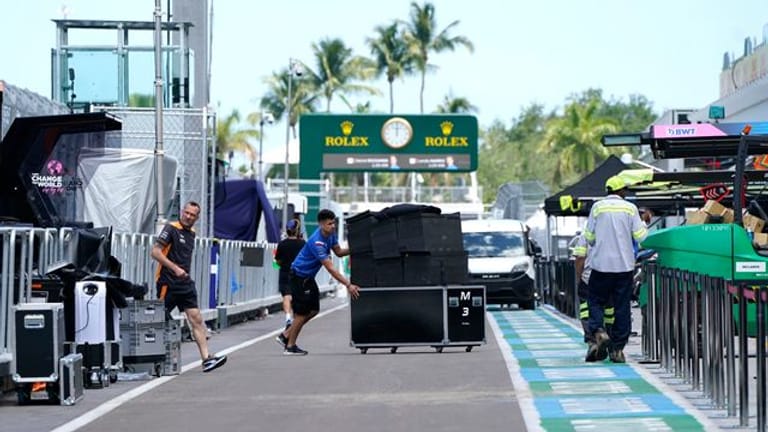 Die Vorbereitungen auf der Rennstrecke zum Grand Prix von Miami sind in vollem Gange.