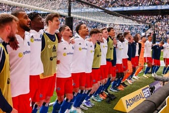 Die Spieler des HSV feierten den Heimsieg gegen Hannover 96 und wahrten so die Chance auf den Aufstieg in die erste Bundesliga.