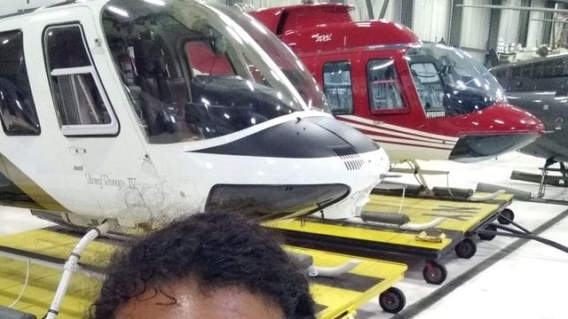 Die deutsche Hubschrauber-Pilotin Jacqueline Sellmann in New York. Die deutsche Hubschrauber-Pilotin Jacqueline Sellmann in New York.