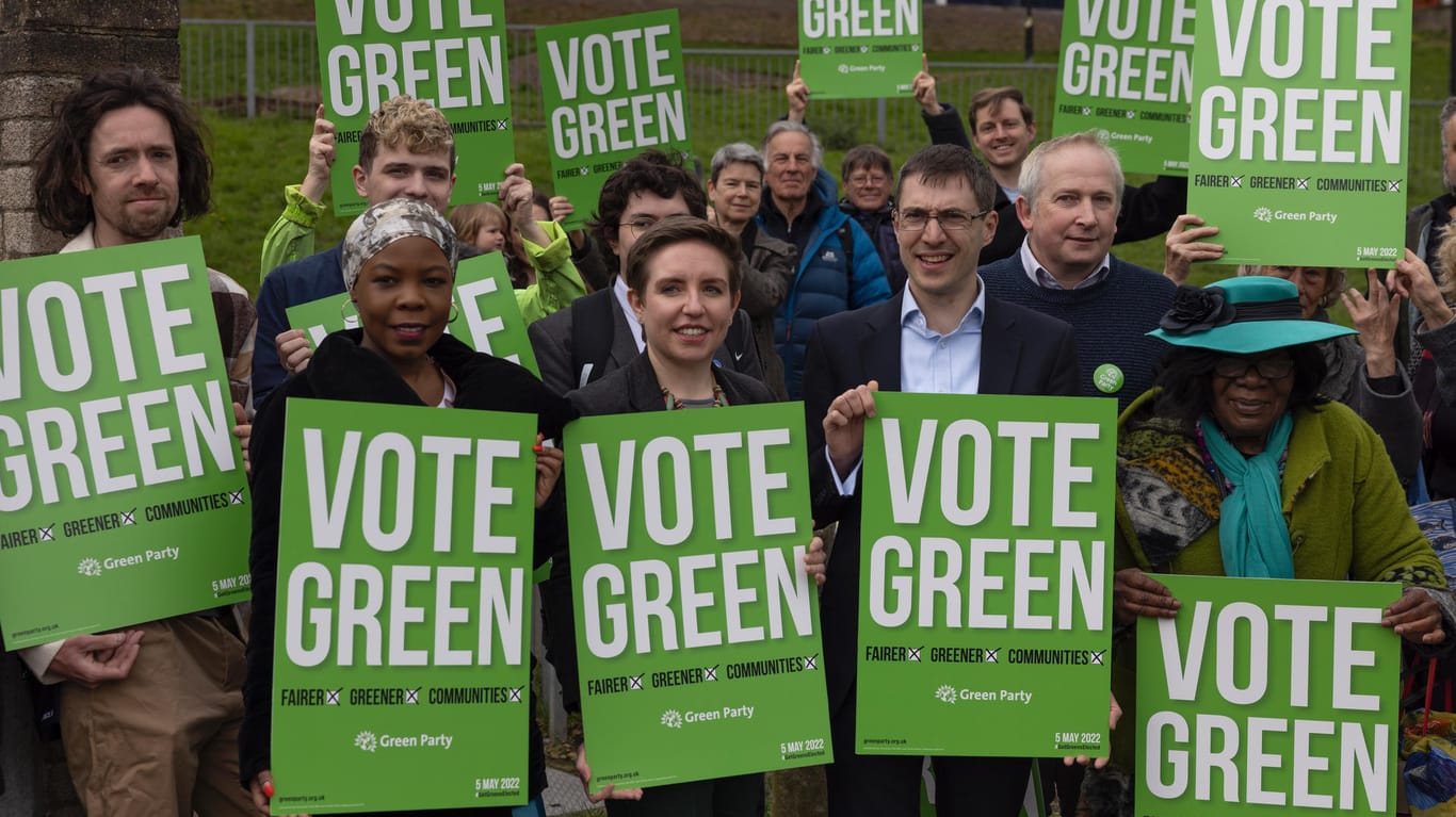 Kampagne der "Wales Green Party": Bei den Kommunalwahlen im Frühjahr 2022 konnte sich die Grüne Partei, die sich auch für die Unabhängigkeit Wales' einsetzt, deutlich verbessern.