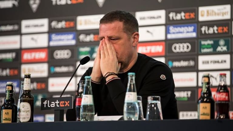 Gladbachs Sportdirektor Max Eberl zeigte sich bei seinem Rücktritt sehr bewegt.