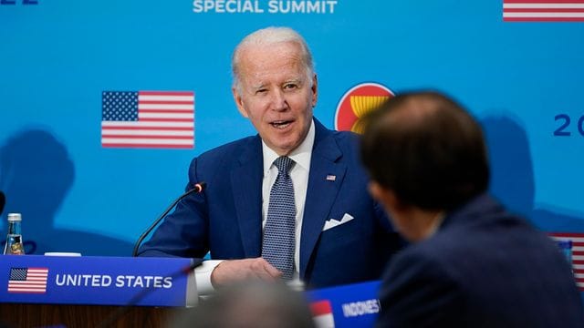 US-Präsident Joe Biden beim Sondergipfel zwischen den USA und dem Verband südostasiatischer Nationen (ASEAN) in Washington.