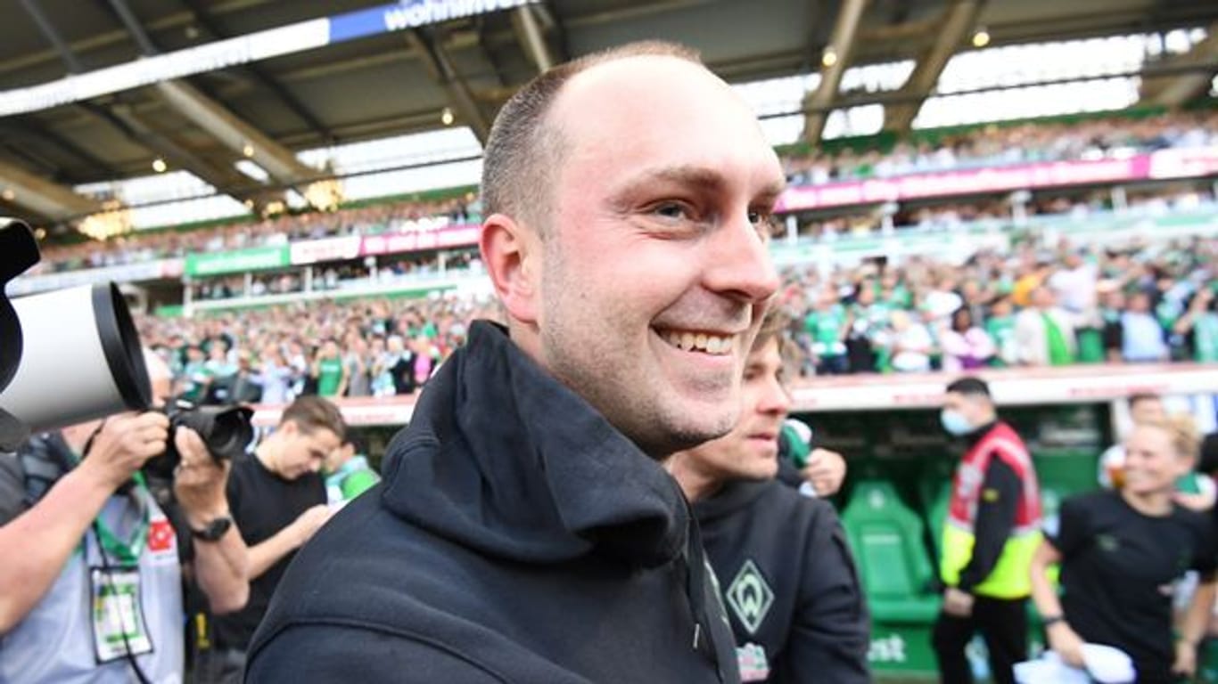 Werder-Trainer Ole Werner ist mit dem Bremer Team in die Bundesliga aufgestiegen.