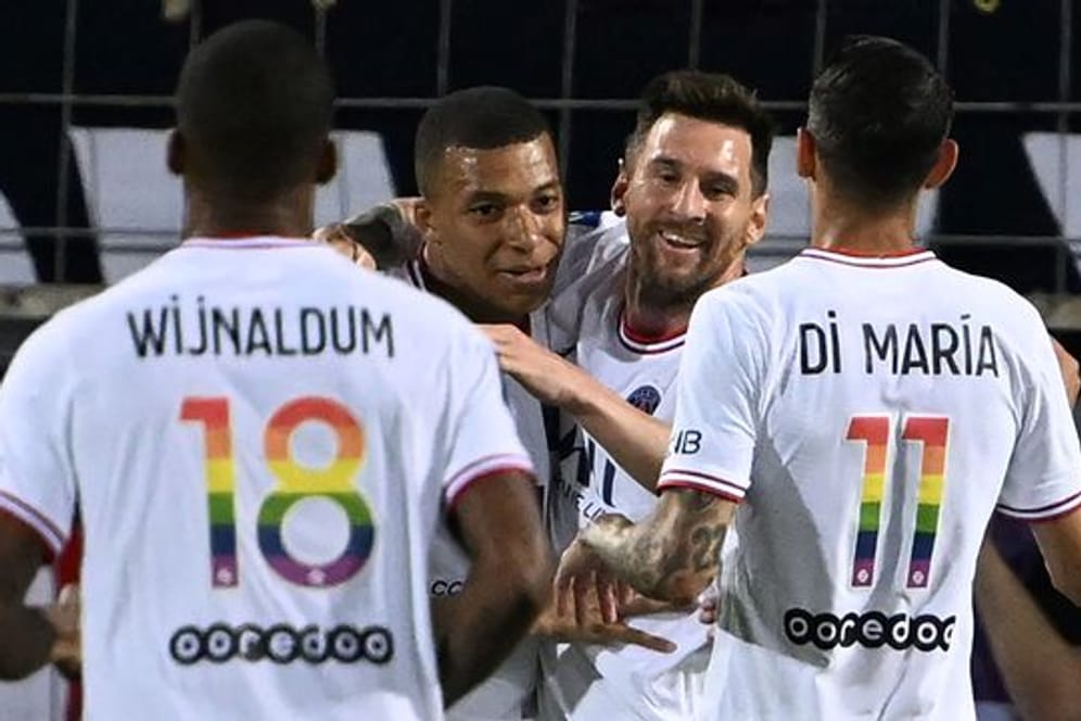 Die Spieler von PSG trugen in der Partie bei Montpellier Trikots mit Regenbogenfarben.