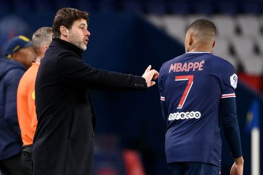 PSG-Trainer Mauricio Pochettino und Kylian Mbappé.