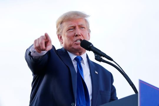 Ex-Präsident Donald Trump bei einer Wahl-Kundgebung für republikanische Parteikollegen im US-Bundesstaat Delaware.