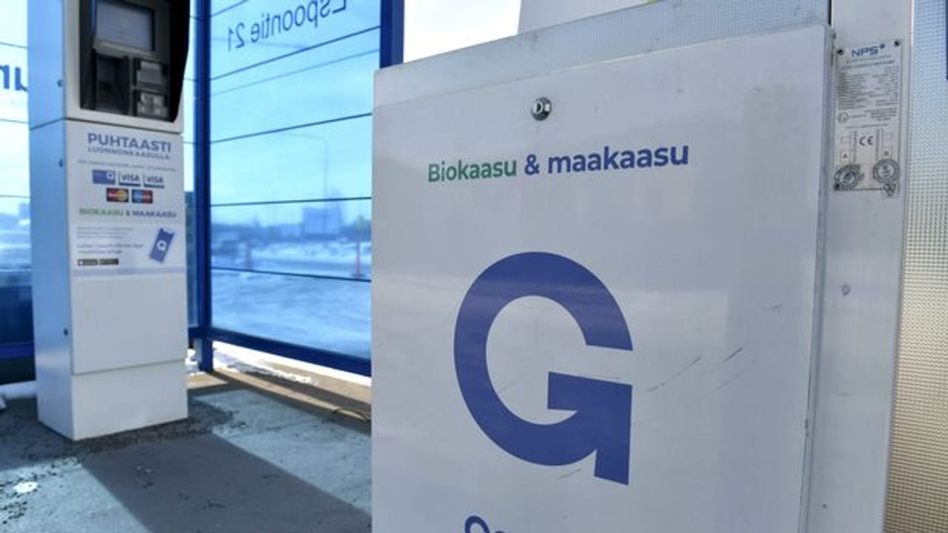 Tankstelle des Energieunternehmens Gasum in Espoo.