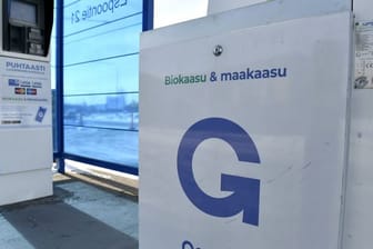 Tankstelle des Energieunternehmens Gasum in Espoo.