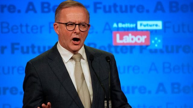 Anthony Albanese spricht auf einer Veranstaltung der Labor Party in Sydney.