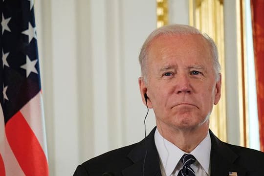 US-Präsident Joe Biden bei einer gemeinsamen Pressekonferenz mit dem japanischen Regierungschef Fumio Kishida im Akasaka-Palast in Tokio.