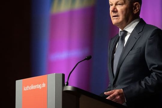 Bundeskanzler Olaf Scholz beim Katholikentag in Stuttgart.