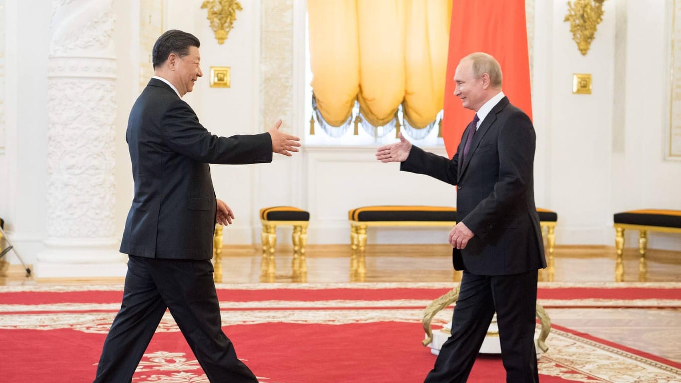 Diktator Xi Jinping und Diktator Putin bei einem Treffen in Peking.
