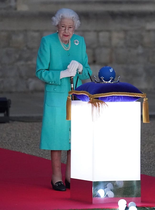 Queen Elizabeth II. am Abend des 2. Juni 2022 auf Schloss Windsor