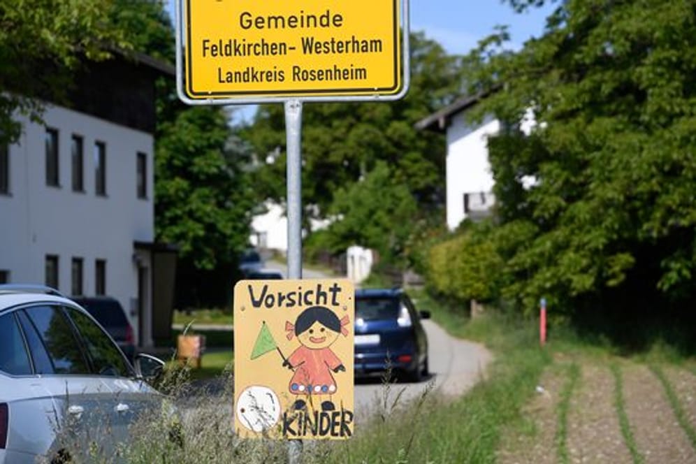 Ortsschild von Oberreit, der Gemeinde Feldkirchen-Westerham, wo der 10-jährige Junge ums Leben kam.
