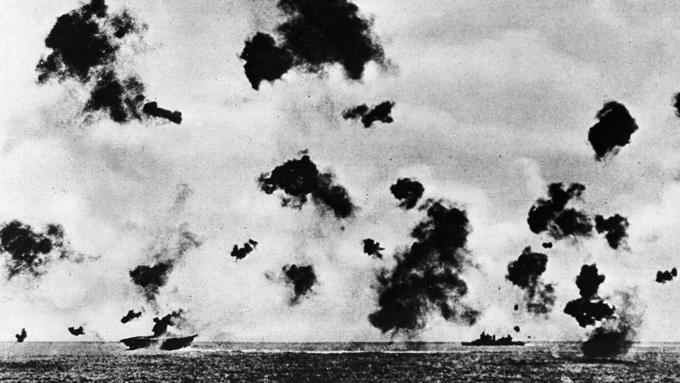 Schlacht um Midway vom 4. bis zum 7. Juni 1942: Japan verlor vier Flugzeugträger.