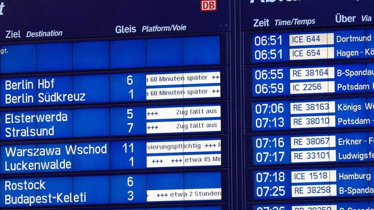 Zugverspätungen und -ausfälle (Symbolbild): Bei der Deutschen Bahn sind Verspätungen keine Seltenheit.