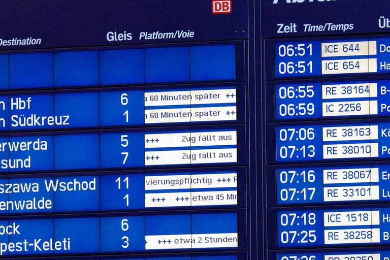 Zugverspätungen und -ausfälle (Symbolbild): Bei der Deutschen Bahn sind Verspätungen keine Seltenheit.