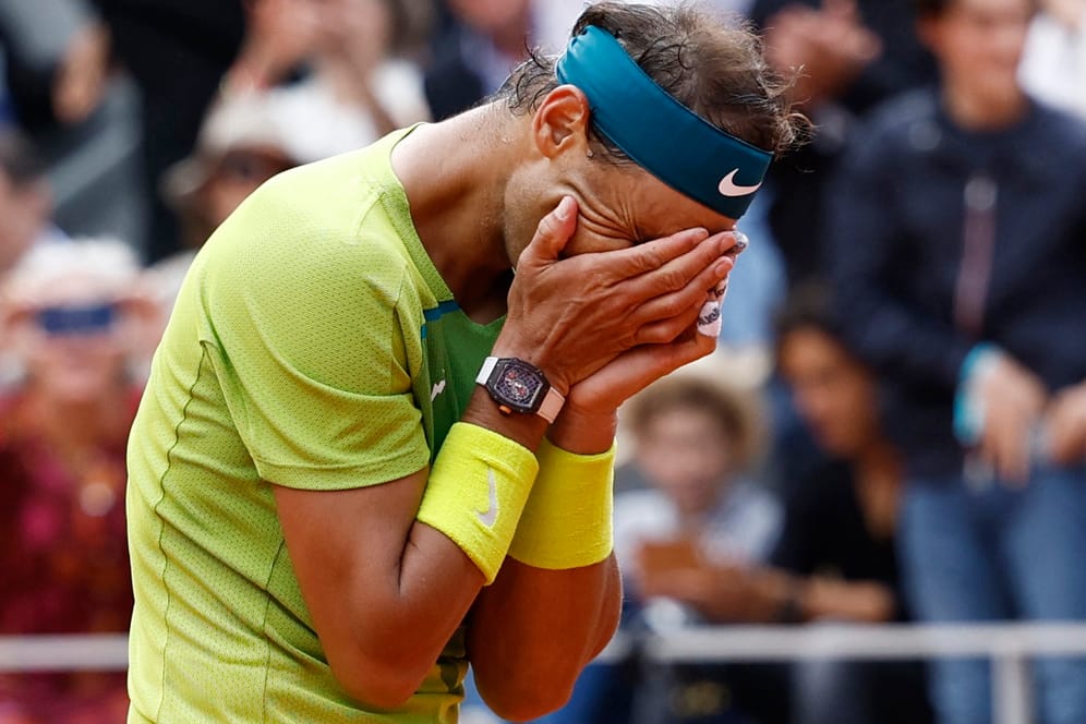 Überwältigt: Rafael Nadal im Moment seines Sieges im Finale gegen Casper Ruud.