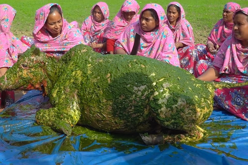 Kuh mit grüner Chilipaste: Wenn die Bewohner von Bangladeschs YouTube-Dorf Essen zubereiten, schauen Zehntausende zu.