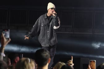 Der kanadische Sänger Justin Bieber 2021 in der Londoner O2 Arena.