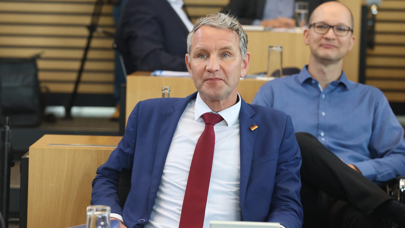 Björn Höcke am Mittwoch im Thüringer Landtag: Der Wirbel um den Windrad-Antrag dürfte ein Skandal ganz nach seinem Geschmack sein.