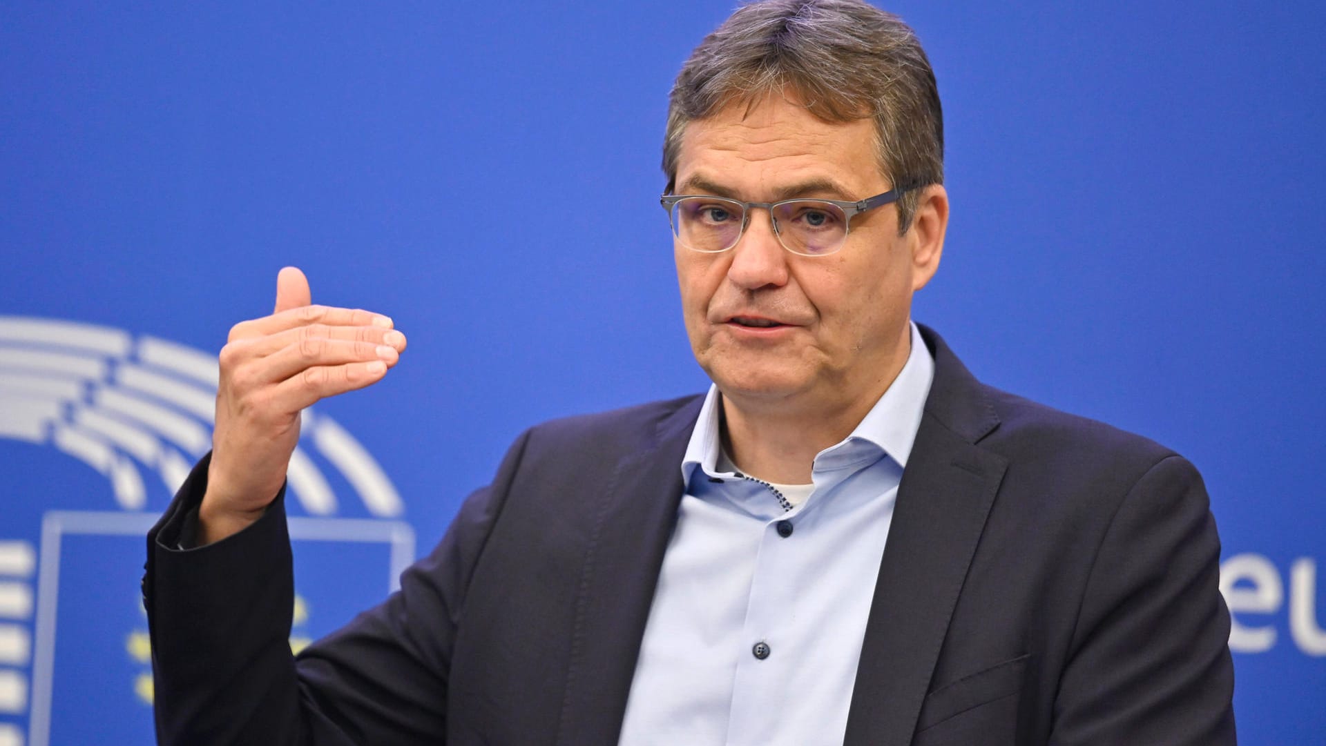 Peter Liese (CDU) bei einer Pressekonferenz im Europaparlament: Nach der Pleite seines Dossiers zu einer Ausweitung des Emissionshandels kritisierte er vor allem grüne und sozialdemokratische Kollegen, die gegen den Entwurf gestimmt hatten.