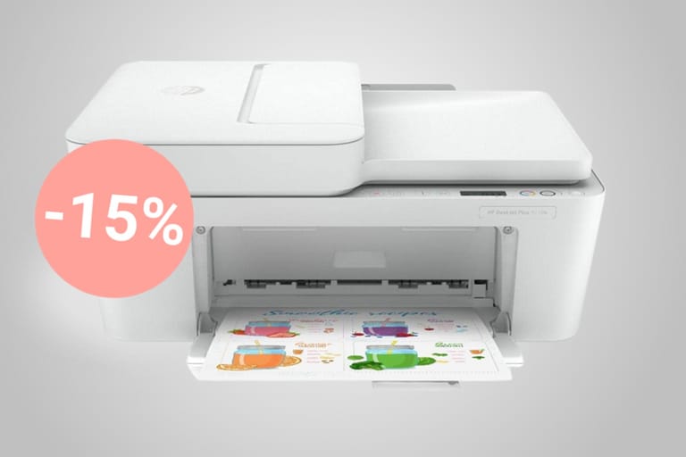 Der Drucker von HP kann scannen, drucken, faxen und kopieren. Sie sparen heute 15 Prozent.