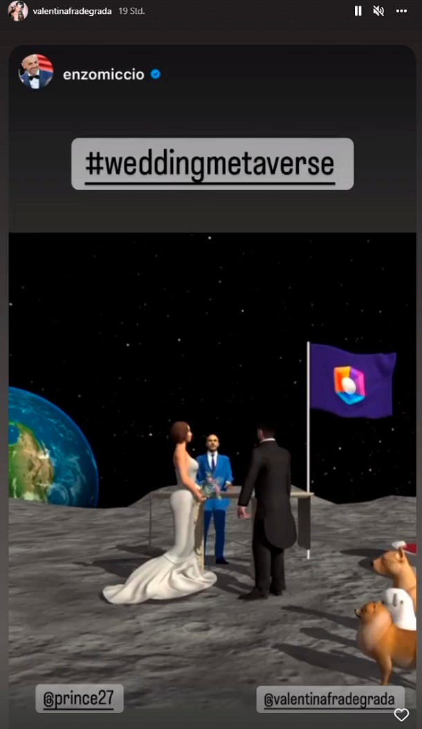 Jawort auf dem Mond: So sah die Hochzeit im Metaverse aus.