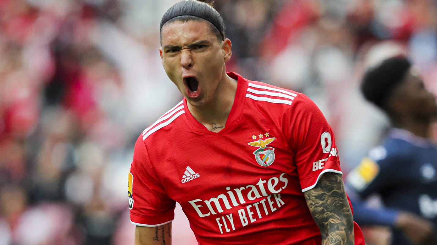 Darwin Núñez: Der Angreifer jubelt künftig für den FC Liverpool. Darwin Núñez: Der Angreifer jubelt künftig für den FC Liverpool.