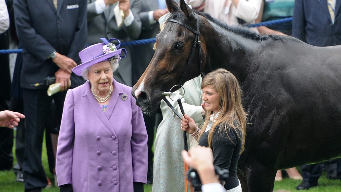 Juni 2013: Die Queen gratuliert ihrem Pferd Estimate zum Sieg bei Royal Ascot.