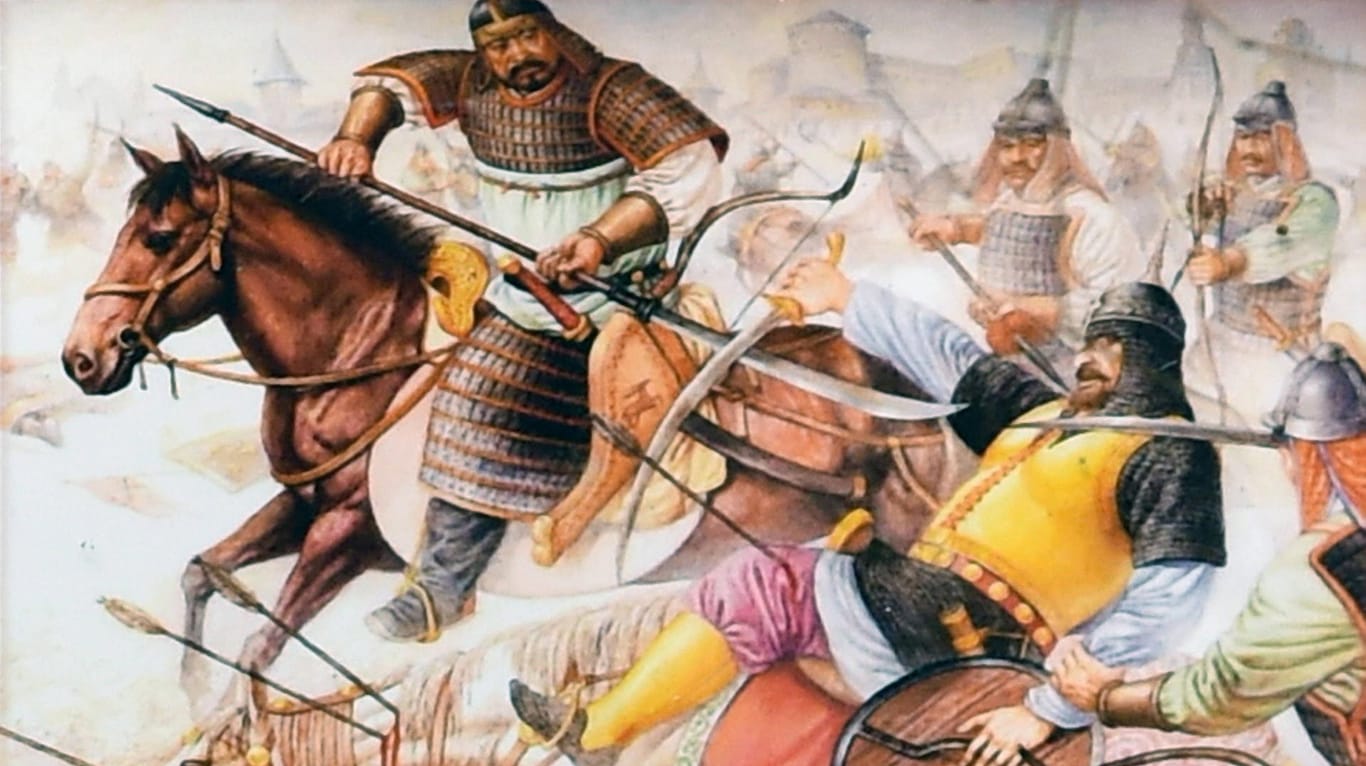 Schlachtszene mit Dschingis Khan: Der Legende nach mussten Tausende wegen der Geheimhaltung seines Grabes sterben.