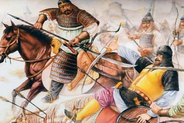 Schlachtszene mit Dschingis Khan: Der Legende nach mussten Tausende wegen der Geheimhaltung seines Grabes sterben.