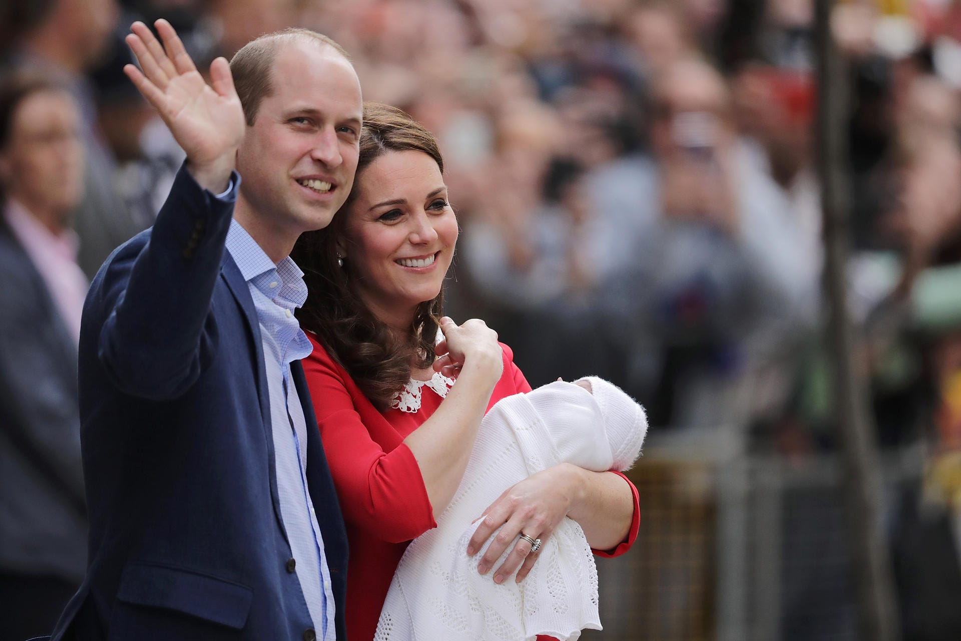 23. April 2018: Hier freuen sich William und Kate über die Geburt ihres Nesthäkchens, Prinz Louis.
