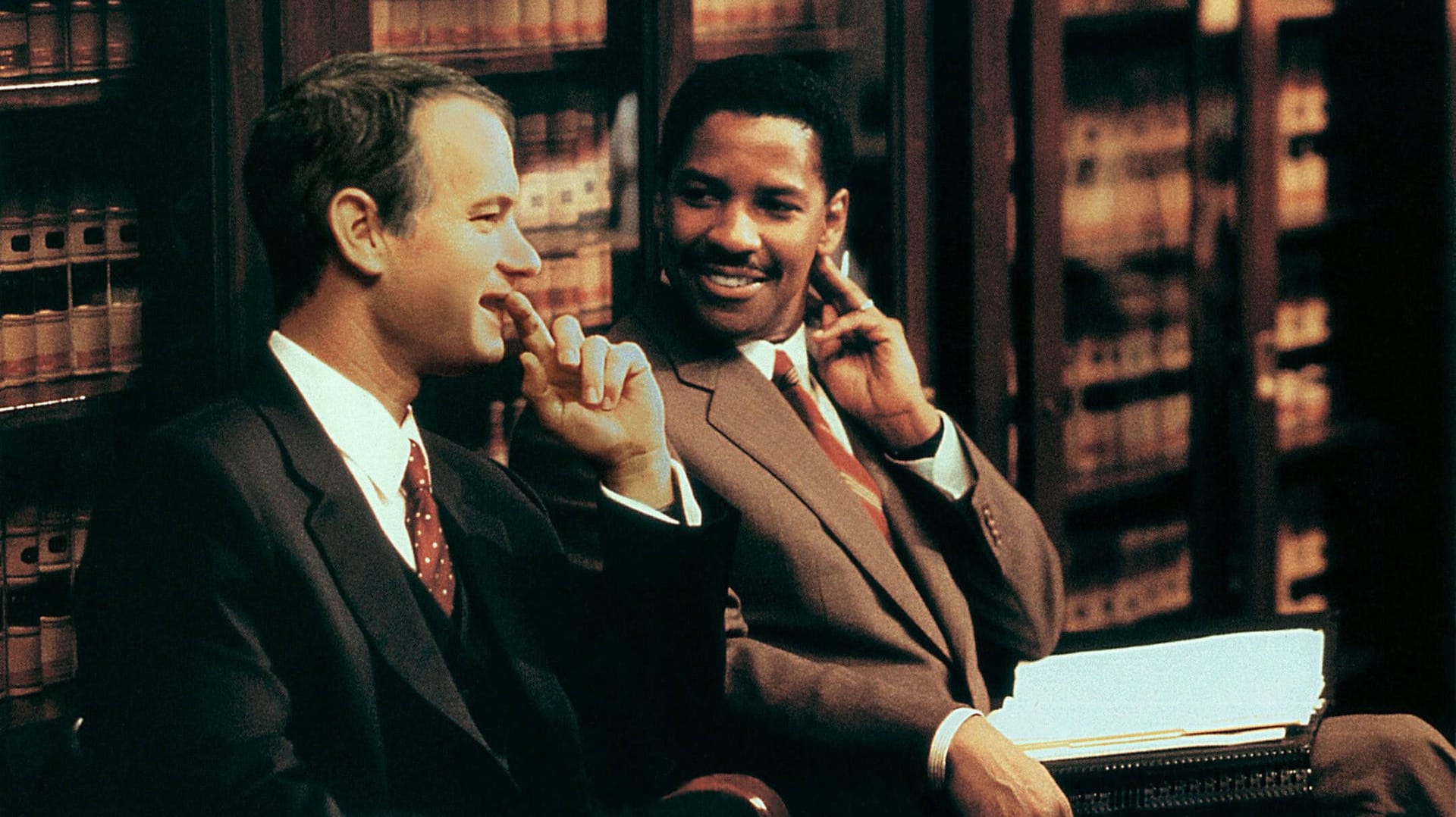 Tom Hanks und Denzel Washington: Hier zu sehen in einer Szene von "Philadelphia".