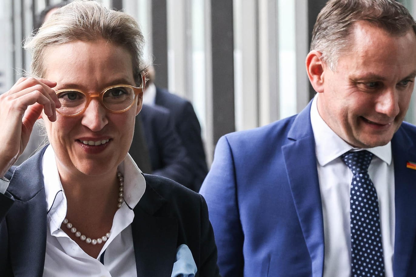 AfD-Politiker Alice Weidel und Tino Chrupalla: Die Partei hat bei den letzten Wahlen keine Erfolge erzielen können.