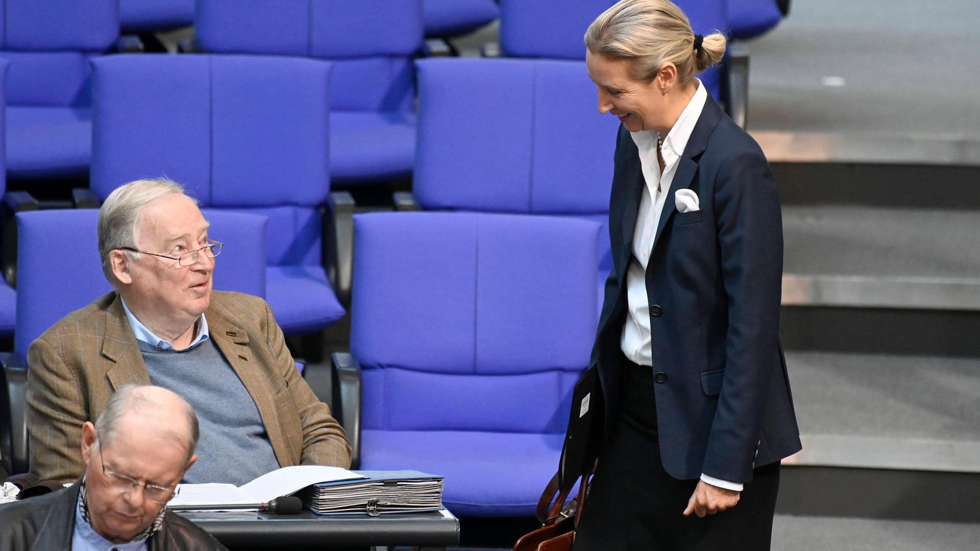 Alice Weidel und Alexander Gauland: Der Ehrenvorsitzende empfiehlt Alice Weidel an der Seite von Chrupalla für den Vorsitz.